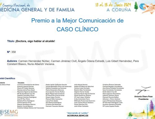 Médicos del EAP Montblanc consiguen el Premio a la Mejor Comunicación de Caso Clínico de la SMEG.
